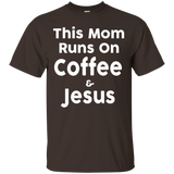 Womens This Mom Runs On Coffee and Jesus T-Shirt_Black