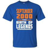 September 2000 17 Years Old Birthday Gift T-Shirt Made in_Black