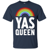 raimbow gay pride flag yas queen lgbt homo lesbian t shirts_Black