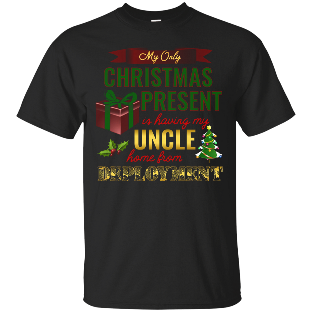 Military Uncle Christmas Deployment Shirt for Nephew, Niece_Black