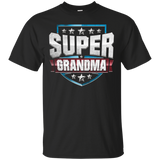 Women's SUPER GRANDMA T-Shirt Funny Superhero Grandma Tee Shirt_Black