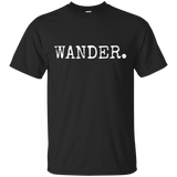 WANDER T Shirt Hiking Outdoor Nature Adventure Trail T Shirt_Black