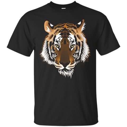 Tiger Head T-Shirt Animal Protection Cool Vintage Retro Tee_Black