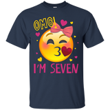 OMG I'm Seven T-shirt 7th Of Birthday Girl Born in 2010_Black