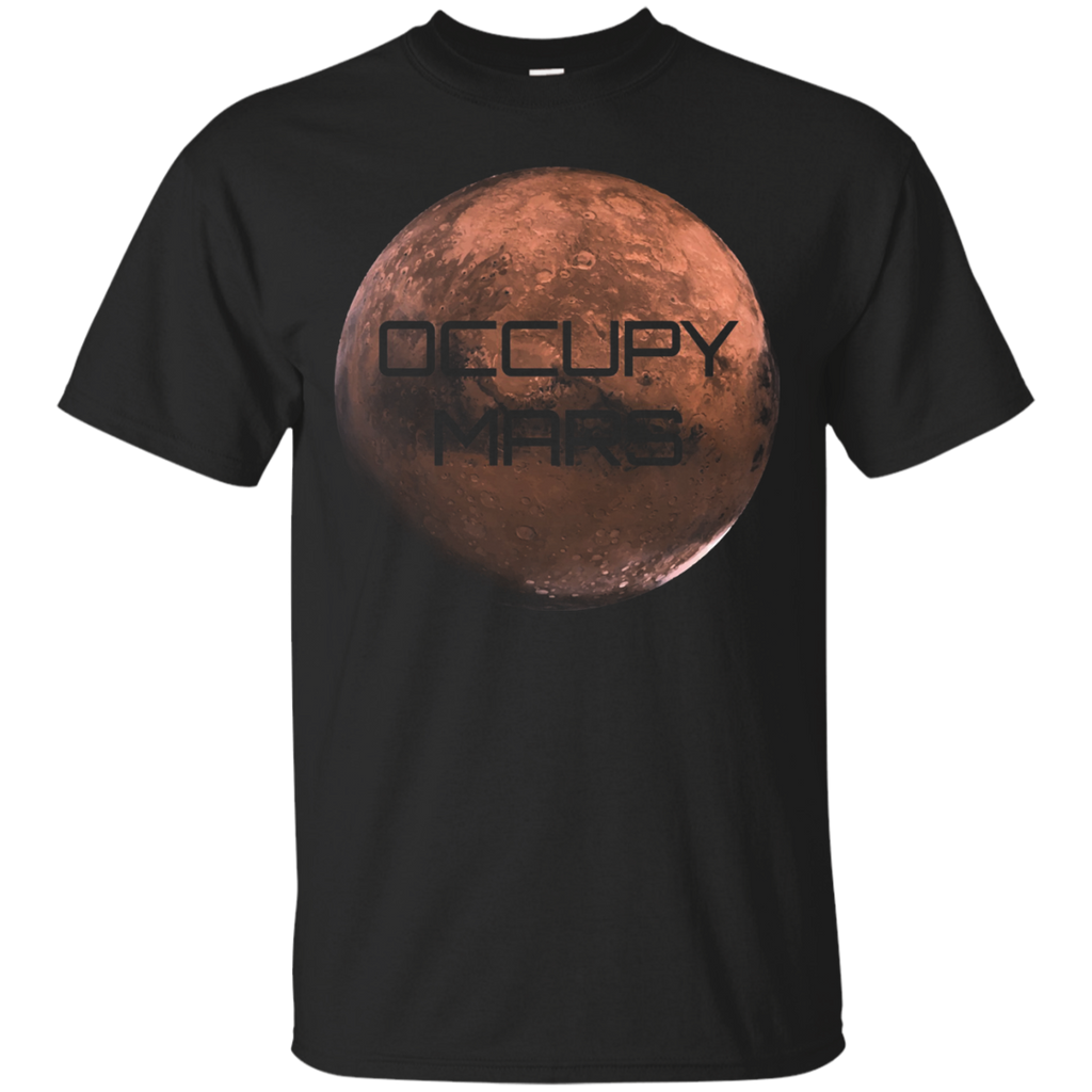 Occupy Mars Funny Science - Men Women T Shirt_Black