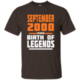 September 2000 17 Years Old Birthday Gift T-Shirt Made in_Black