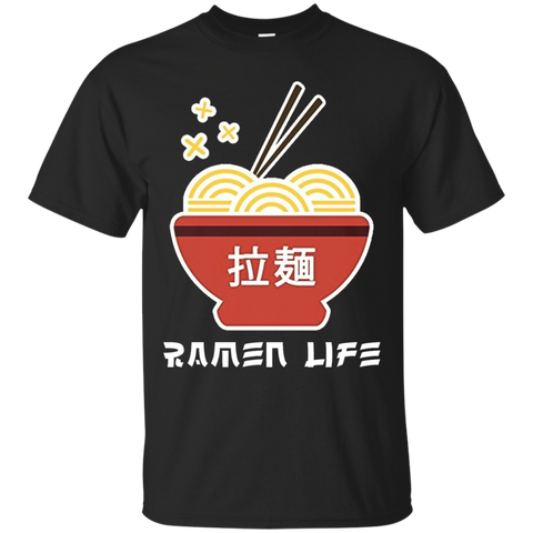 Ramen Life T Shirt, Tasty Anime Noodle Bowl, Student_Black