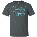 Wifey And Hubby - Spoiled Wifey Blue Watercolor T-shirt_black=