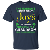 Grandson In Military Shirt The Holidays Bring Many Joys_black