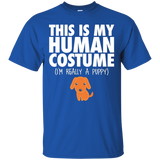 This Is My Human Costume I'm Really A Puppy Halloween Shirt_Black