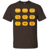 Pumpkin Emoji Faces Tshirt For Halloween_Black