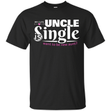 My Uncle Is Single Funny Nephew and Niece T-Shirt_Black