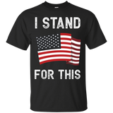 I Stand For This - I Don't Kneel American Flag Tee_black