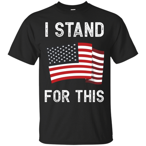 I Stand For This - I Don't Kneel American Flag Tee_black