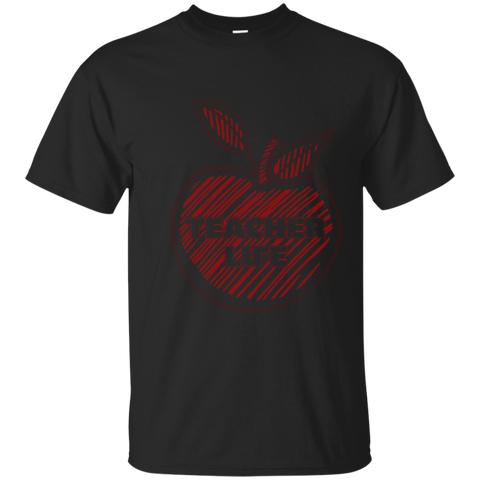 Teacher Life Red Apple T-Shirt Back To School Gift_Navy