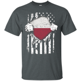 Super Poland Hearts American Patriot Flag Polish TShirt_Black