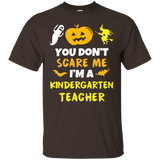 You Don't Scare Me I'm Kindergarten Teacher Halloween Shirt_black=