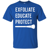 Womens Exfoliate Educate Protect - Cute Esthetician Shirt For Girls_Black