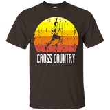 Retro Distressed Cross Country Running T-Shirt For Runners_Black