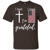 Christian Kneel Cross Stand Flag Patriotic Gift Shirt_black