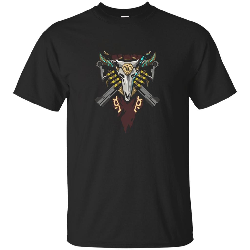 Overwatch McCree Skull Spray Tee Shirt_Brown