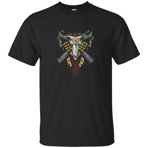 Overwatch McCree Skull Spray Tee Shirt_Brown