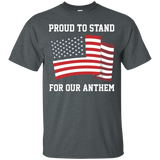 I Am Proud To Stand For Our Anthem I Don't Kneel Flag Tee_black