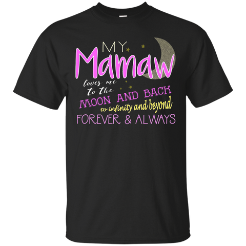 My Mamaw Loves Me to the Moon and Back Infinity T-Shirt_Black