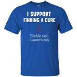 Sickle cell awareness Burgundy ribbon T Shirt Men Women Kids_Black