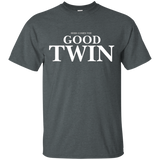 Here Comes The Good Twin T-shirt Funny Twin Tee, Funny Twins_black=