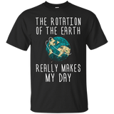 Rotation Of The Earth Funny Science Teacher T-Shirt_Black