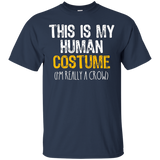 This Is My Human Costume Crow Halloween Funny T-shirt_black=