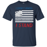 I Don't Kneel Distressed American Flag I Stand Proud Tee_black