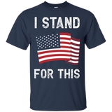 I Stand For This - I Don't Kneel American Flag Tee_black