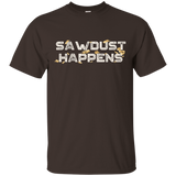 Sawdust Happens Funny Woodworking t-shirt BACK_Black