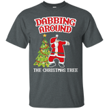 Cute Dabbing Around The Christmas Tree T Shirt Santa Swag_black