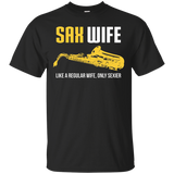 Saxophone Wife Shirt, Funny Cute Marching Band Gift_Black