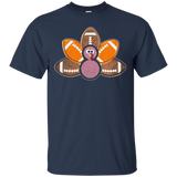 Cute Turkey And Football Tshirt For Thanksgiving_black
