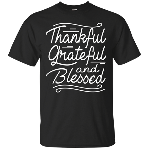 Thankful Grateful and Blessed T-Shirt Thanksgiving Day Tees_Black