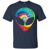 Rainbow Tie Dye Alien Head Cool Tye Die Trippy Rave T-Shirt_Black