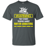 Warning May Start Talking About Roller Coasters T-shirt_Black