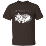 The Snuggle Is Real Punny Cat Graphic Tee_Black