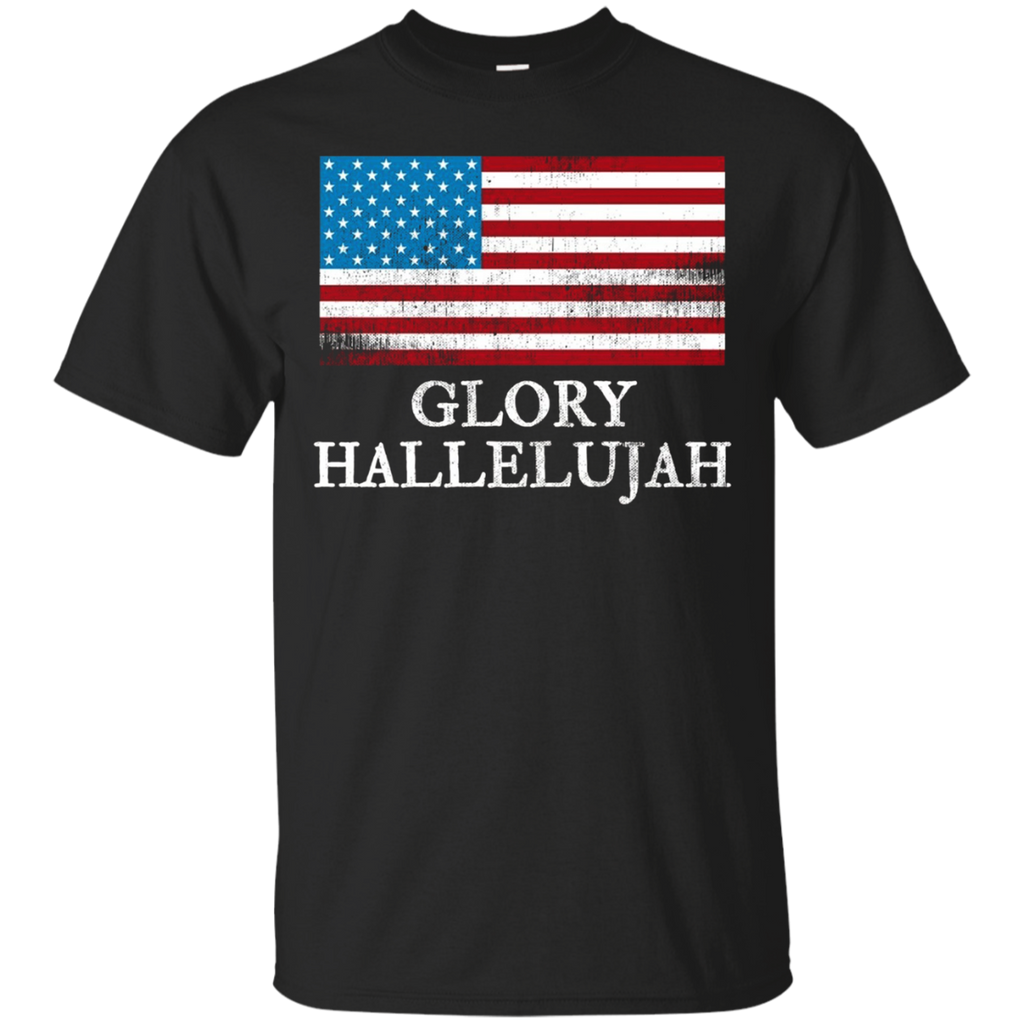 Glory Hallelujah American Flag T-shirt_black