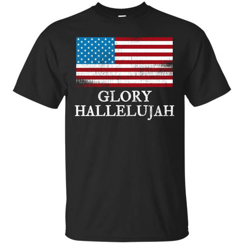 Glory Hallelujah American Flag T-shirt_black