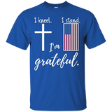 Christian Kneel Cross Stand Flag Patriotic Gift Shirt_black
