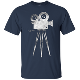 Retro Camera Cameraman Filmmaker Movie Director T Shirt Tee_Black