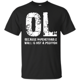 Offensive Lineman Because Impenetrable Wall quote t-shirt_Black