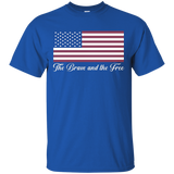 American Patriot U.s. Flag The Brave And The Free T-shirt_black