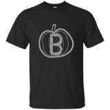 Letter B Pumpkin Name Initials Monogram T-shirt_black=