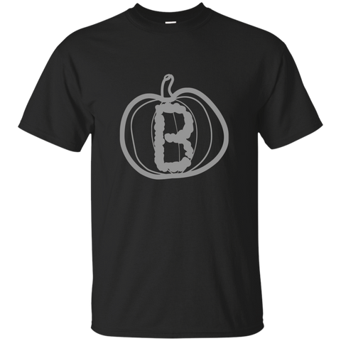 Letter B Pumpkin Name Initials Monogram T-shirt_black=